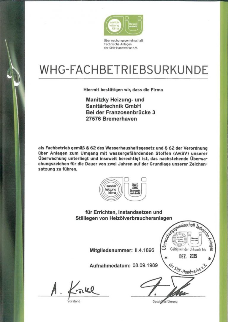 WHG bis 2025